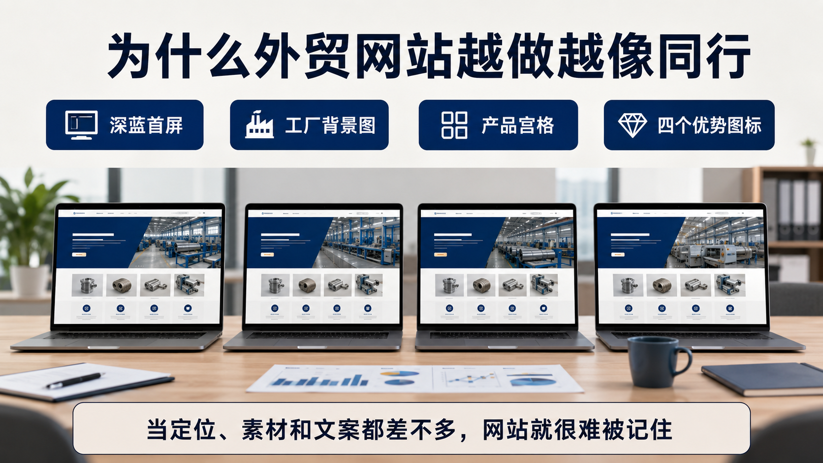 多个外贸企业网站使用相似模板和页面设计